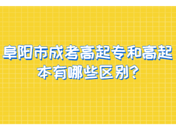 阜陽市成考高起專和高起本有哪些區別