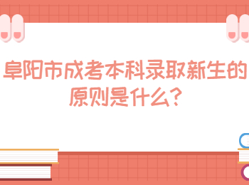 阜陽市成考本科錄取新生的原則是什么