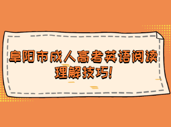 阜陽市成人高考英語閱讀理解技巧