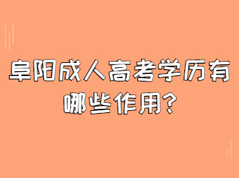 阜陽成人高考學歷有哪些作用