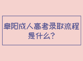 阜陽成人高考錄取流程是什么