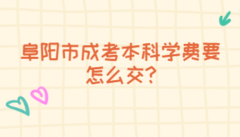 阜陽(yáng)市成考本科學(xué)費(fèi)要怎么交